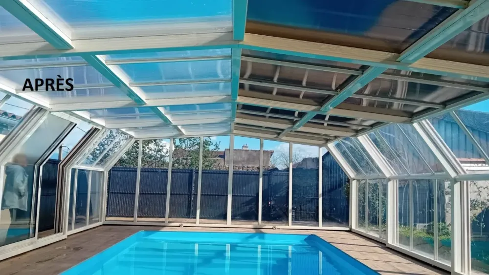 Rénovation d'un abri de piscine haut en région Lyonnaise